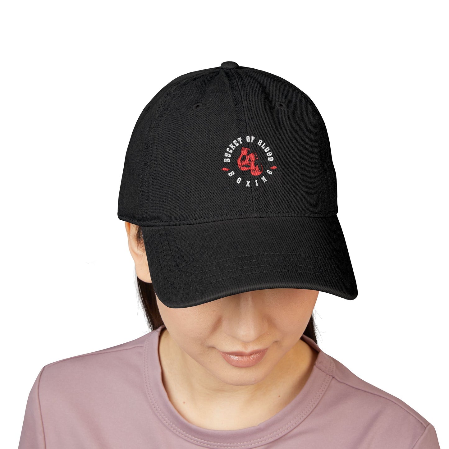 Denim Hat - Embroidered Bucket of Blood Denim Hat