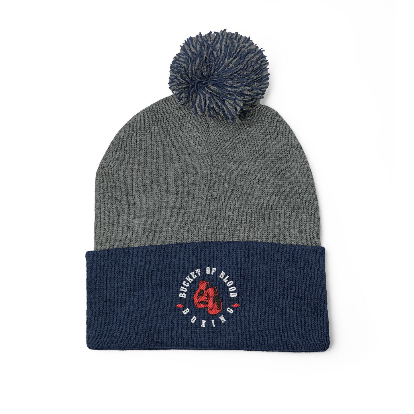 Beanie - Embroidered Knit Cap - Pom-Pom Beanie