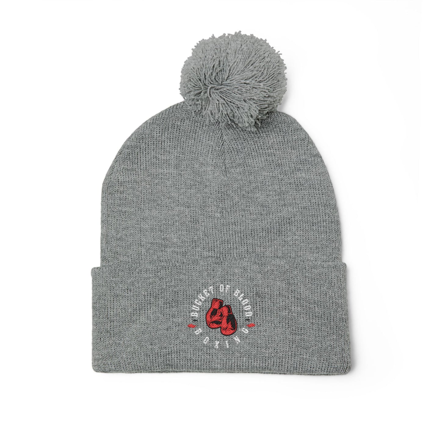 Beanie - Embroidered Knit Cap - Pom-Pom Beanie