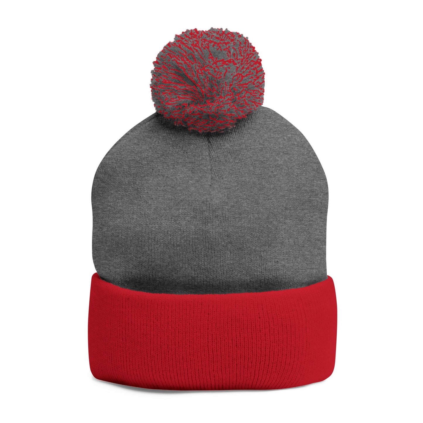 Beanie - Embroidered Knit Cap - Pom-Pom Beanie