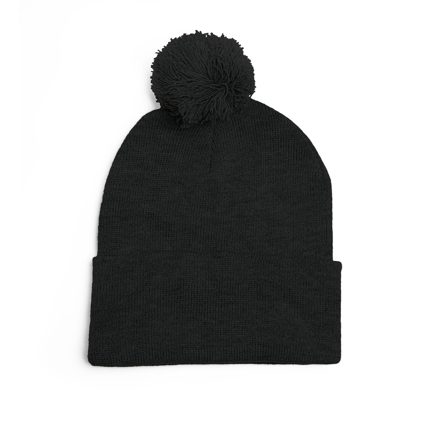 Beanie - Embroidered Knit Cap - Pom-Pom Beanie
