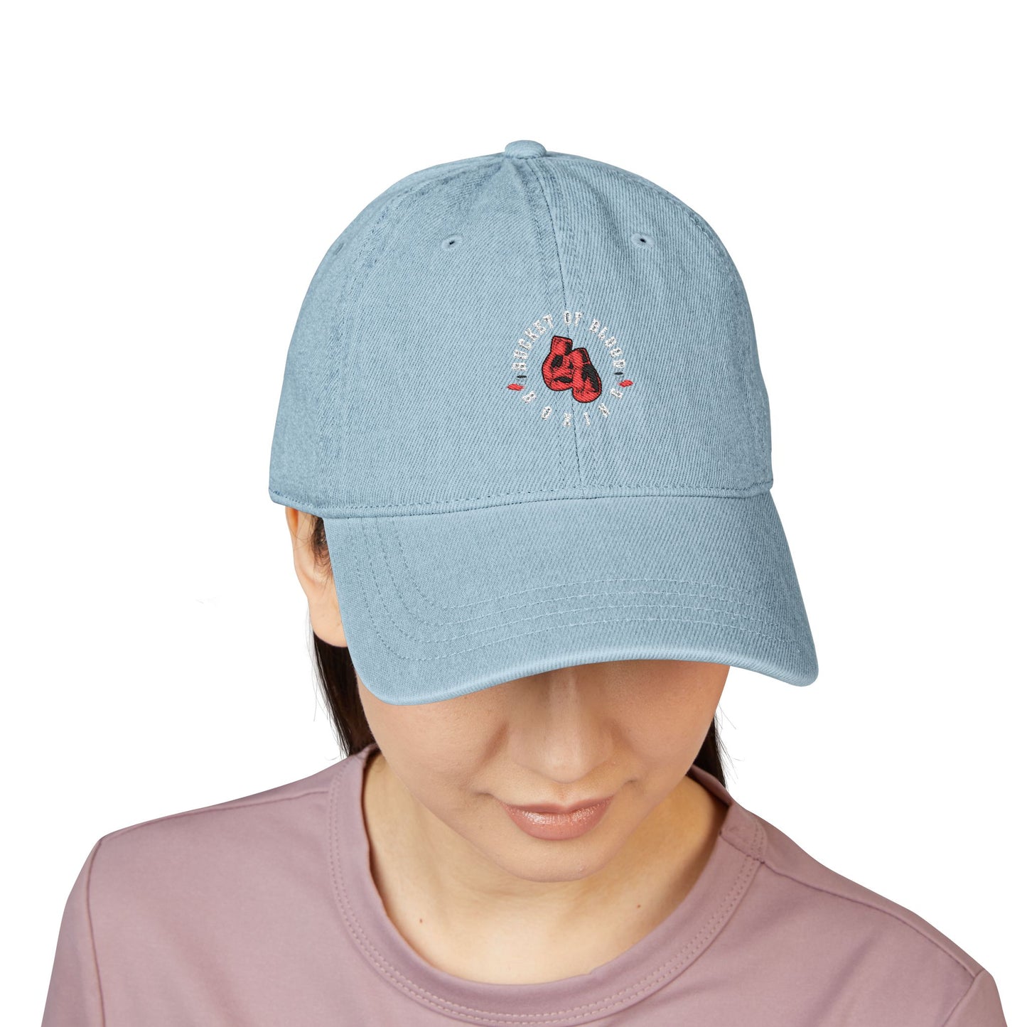 Denim Hat - Embroidered Bucket of Blood Denim Hat