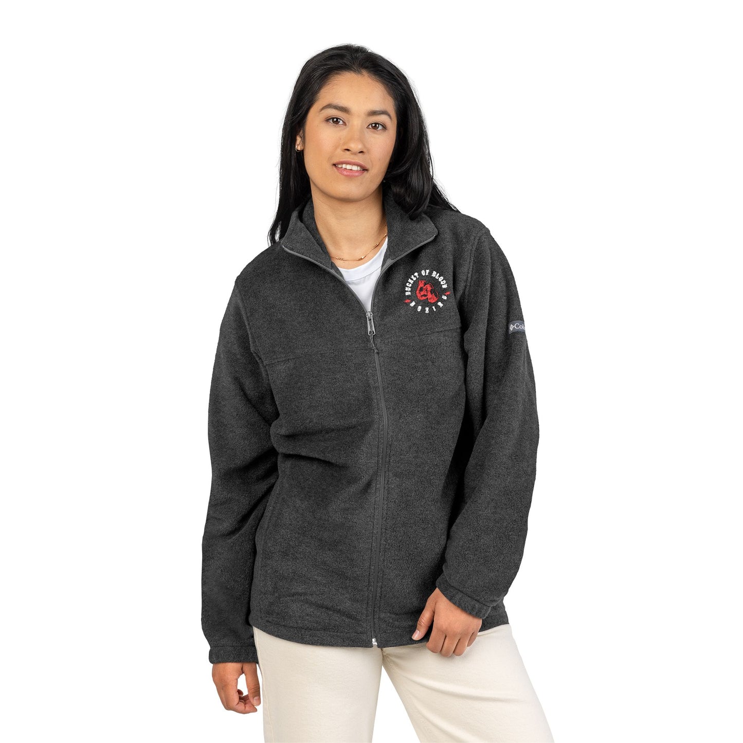 Fleece - Embroidered 'Bucket of Blood' Grey Fleece Jacket