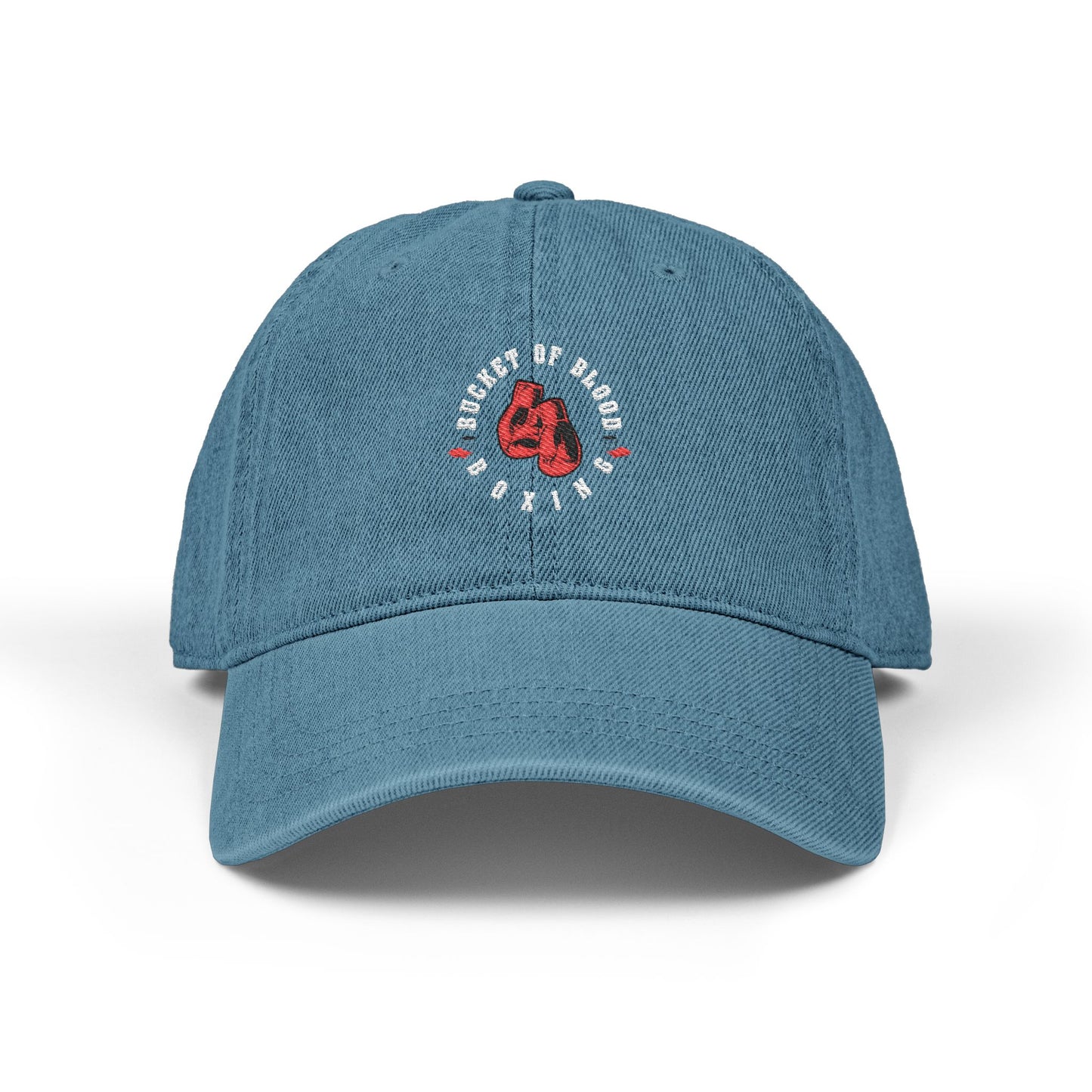 Denim Hat - Embroidered Bucket of Blood Denim Hat