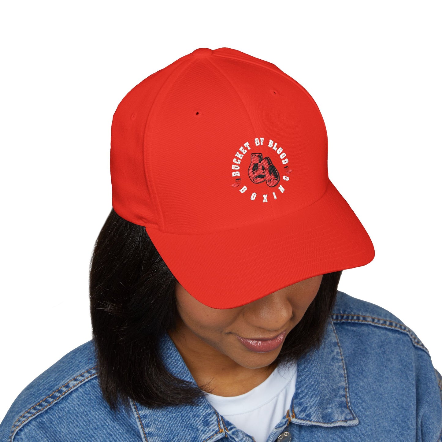 Red Baseball Hat - Red Embroidered Bucket of Blood Cap