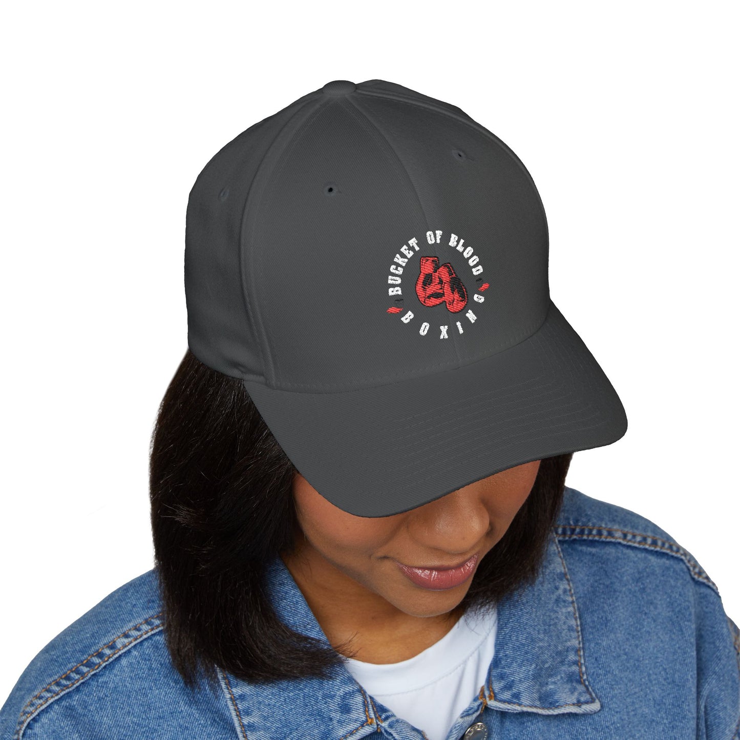 Red Baseball Hat - Red Embroidered Bucket of Blood Cap