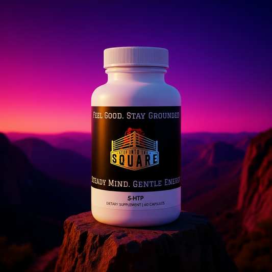 5-HTP capsules natural mood support supplement bottle with 60 capsules