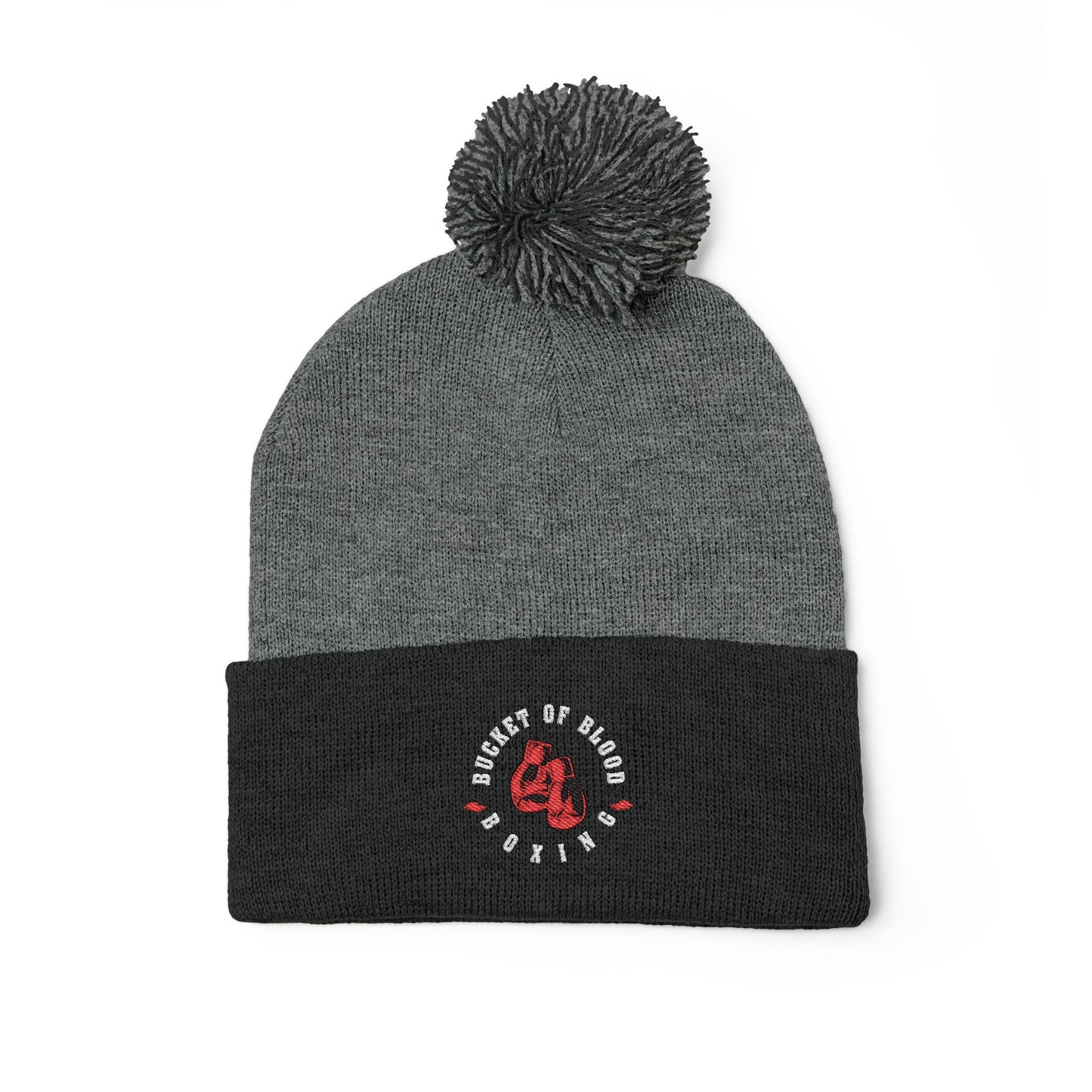 Beanie - Embroidered Knit Cap - Pom-Pom Beanie