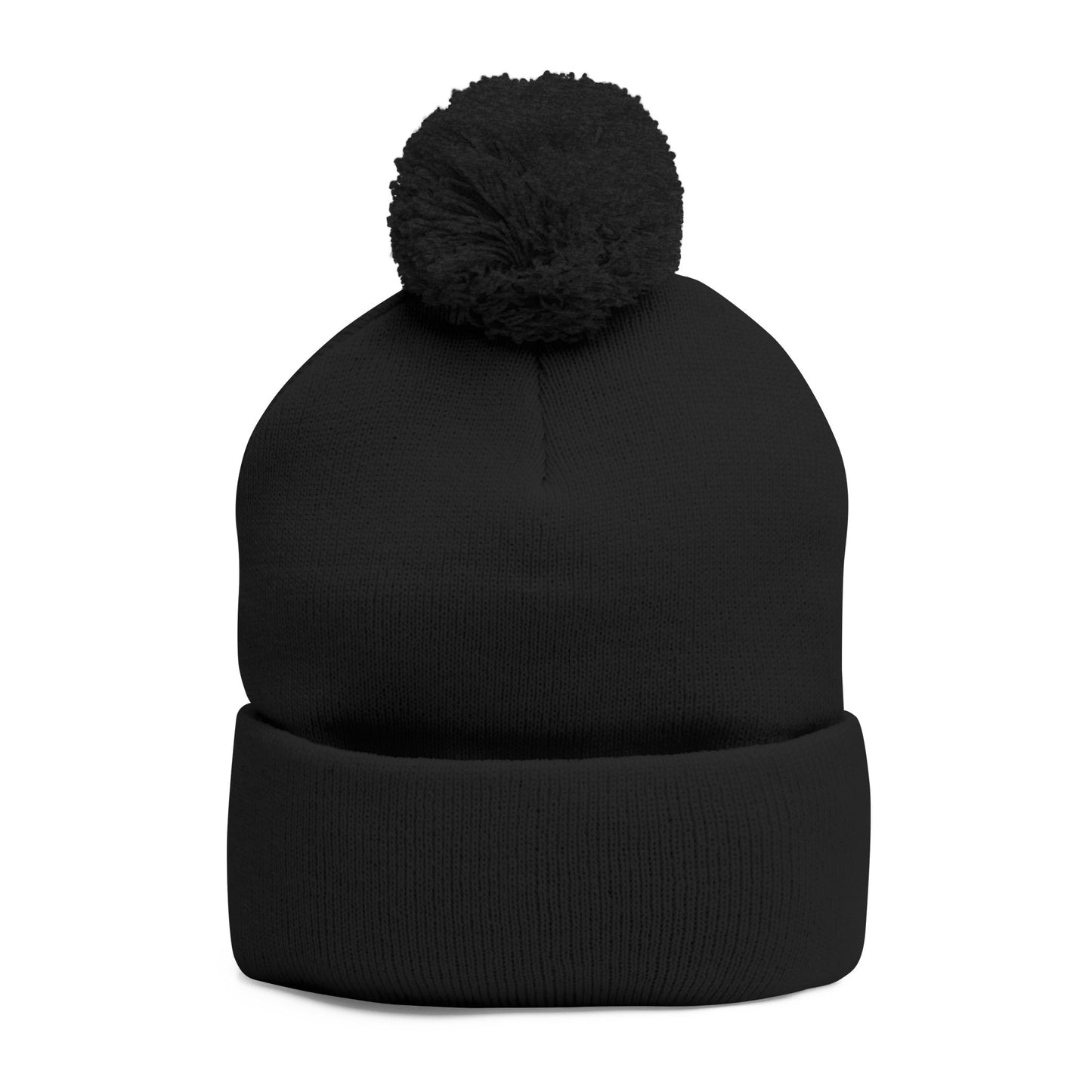 Beanie - Embroidered Knit Cap - Pom-Pom Beanie