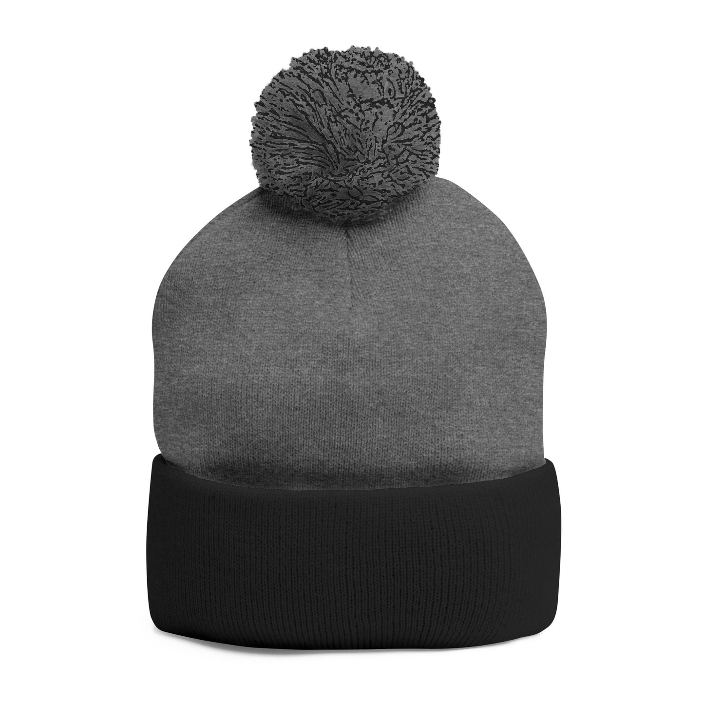 Beanie - Embroidered Knit Cap - Pom-Pom Beanie