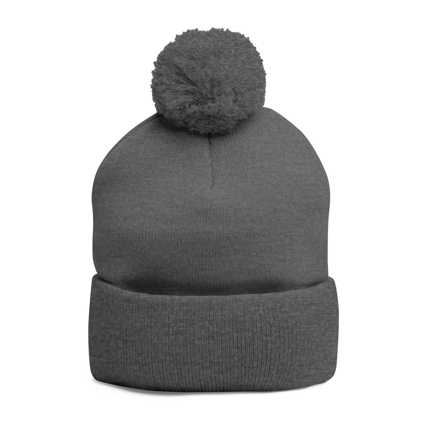 Beanie - Embroidered Knit Cap - Pom-Pom Beanie