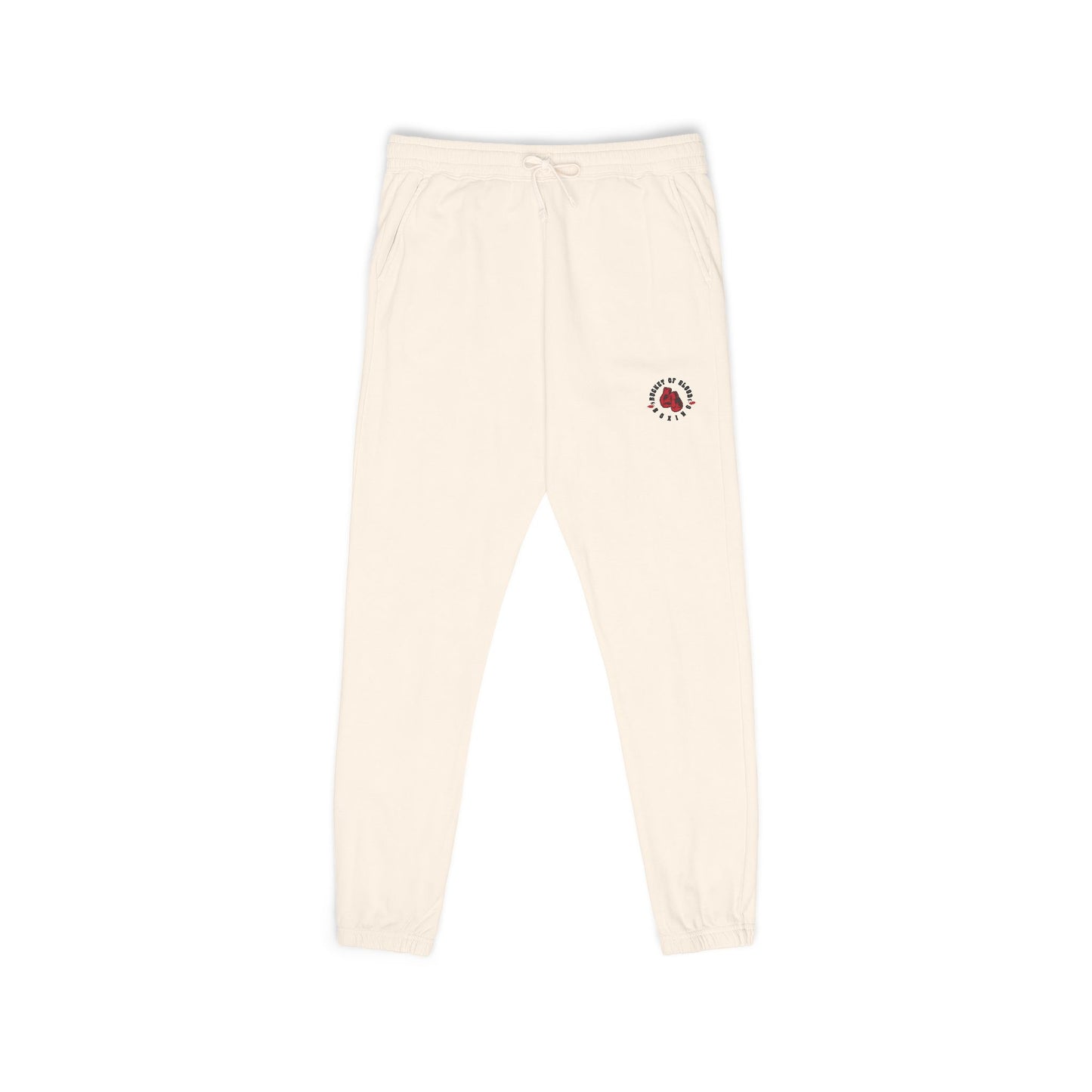 Embroidered Rose Jogger Sweatpants — Cozy Garment-Dyed Fleece