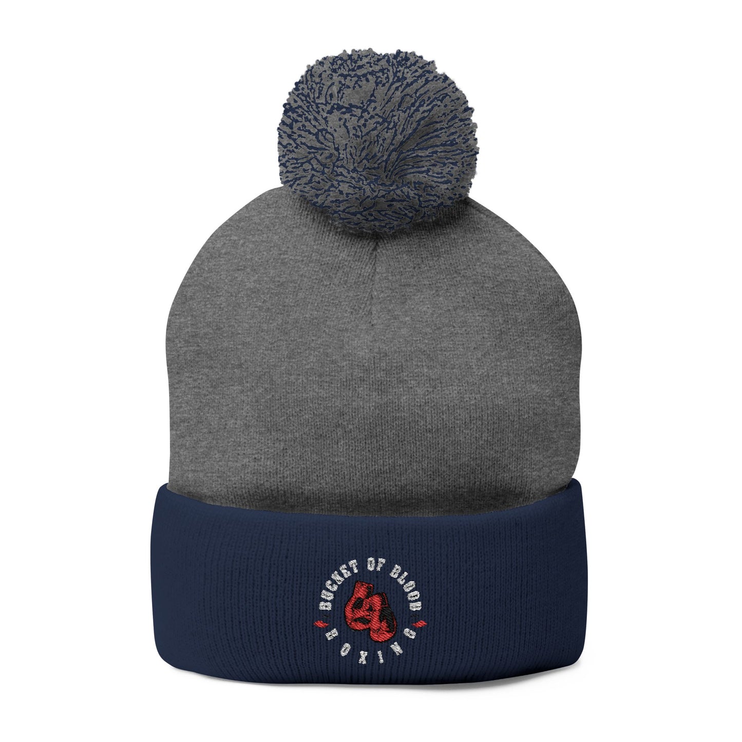 Beanie - Embroidered Knit Cap - Pom-Pom Beanie
