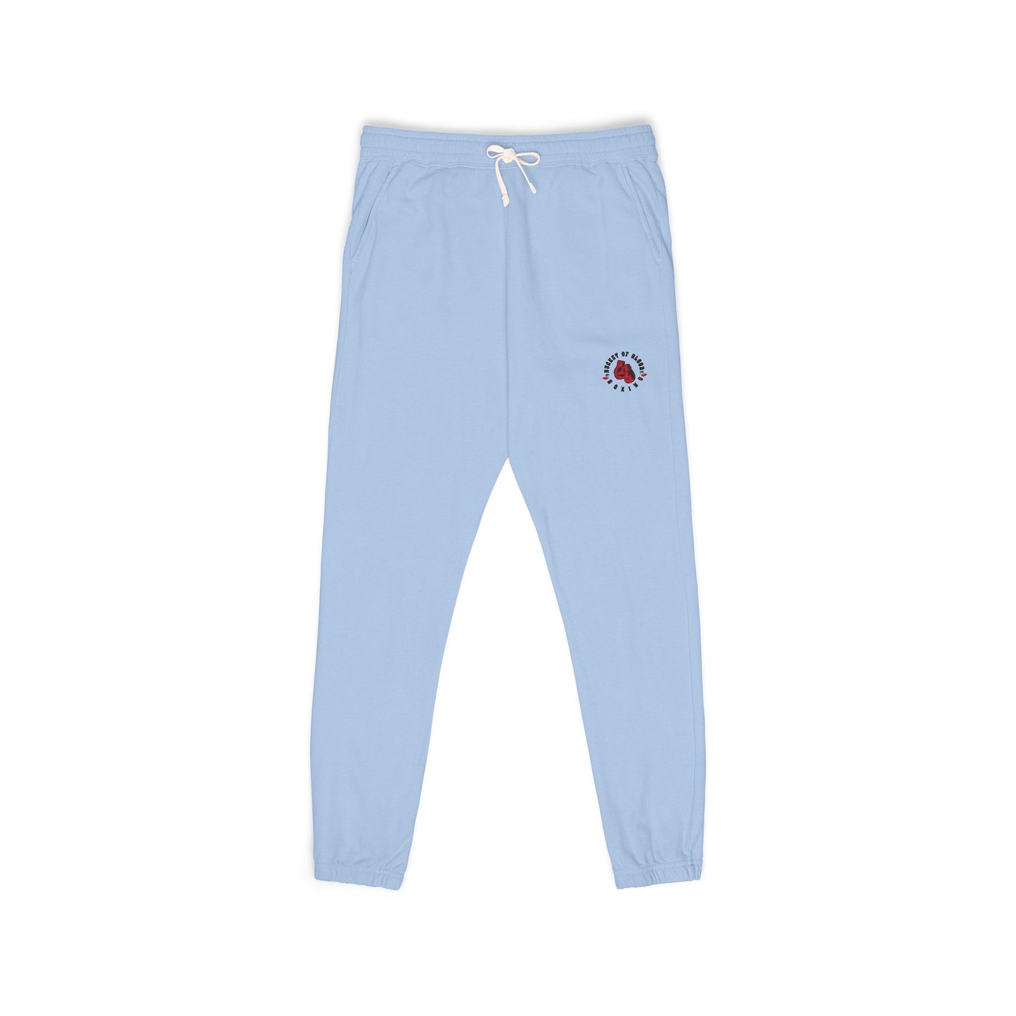 Embroidered Rose Jogger Sweatpants — Cozy Garment-Dyed Fleece
