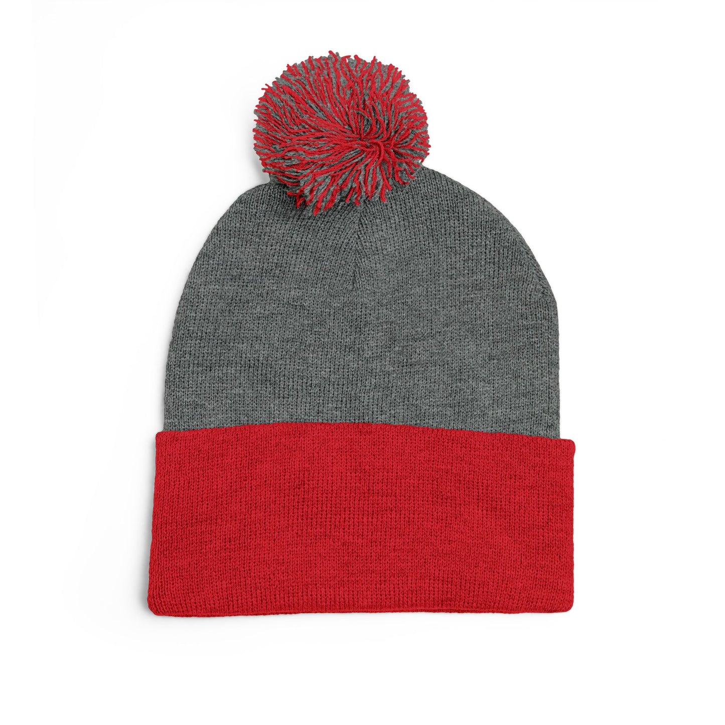 Beanie - Embroidered Knit Cap - Pom-Pom Beanie