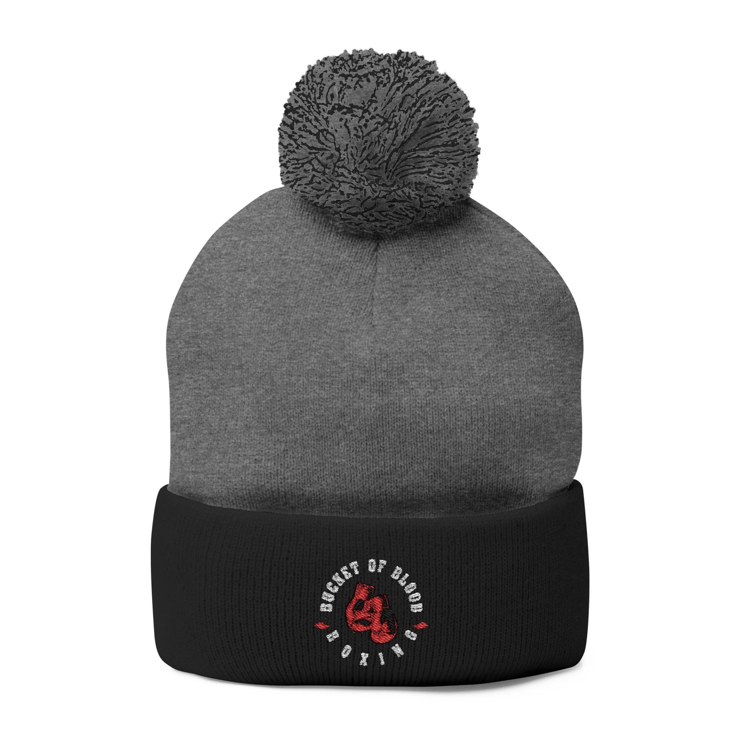 Beanie - Embroidered Knit Cap - Pom-Pom Beanie