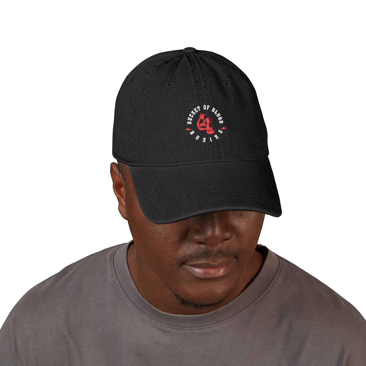 Denim Hat - Embroidered Bucket of Blood Denim Hat