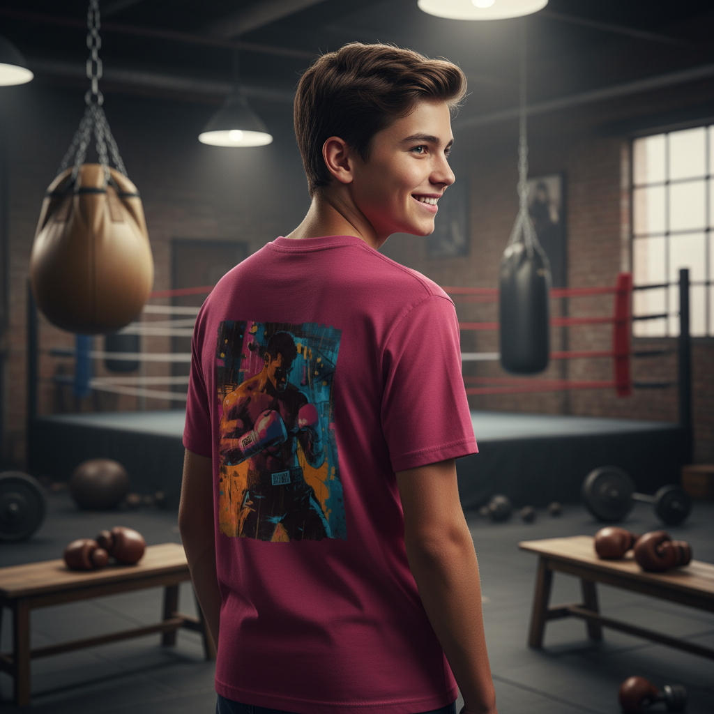 Boxing brand inspired athletic shirt for kids everyday wear