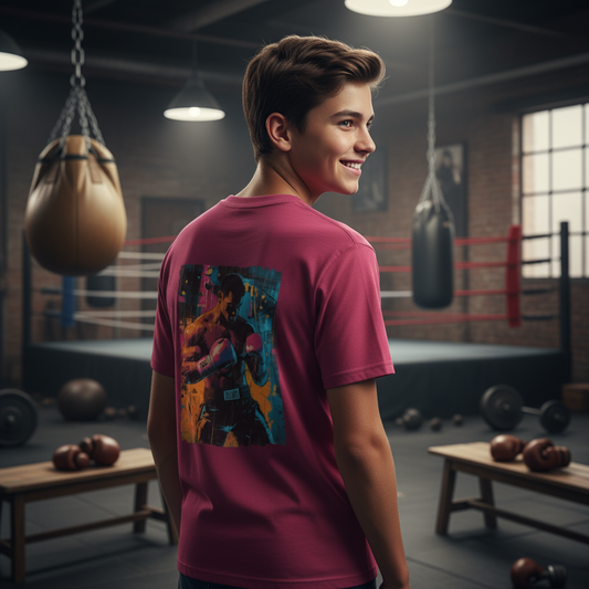 Boxing brand inspired athletic shirt for kids everyday wear