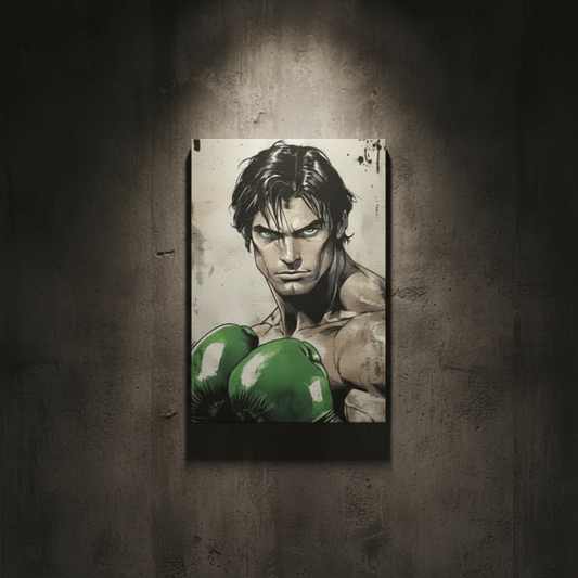 Boxer canvas wall art for decoration home gym, motivational fighter artwork for gyms, offices, and workout spaces