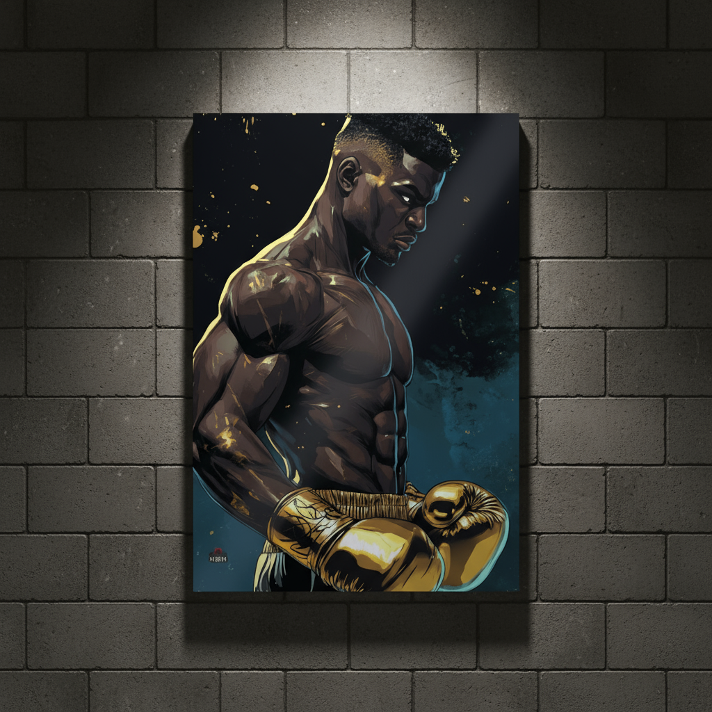 Boxer poster fitness wallpaper for home gym, motivational wall art for boxing fans, and athletic-inspired office or workout space decor