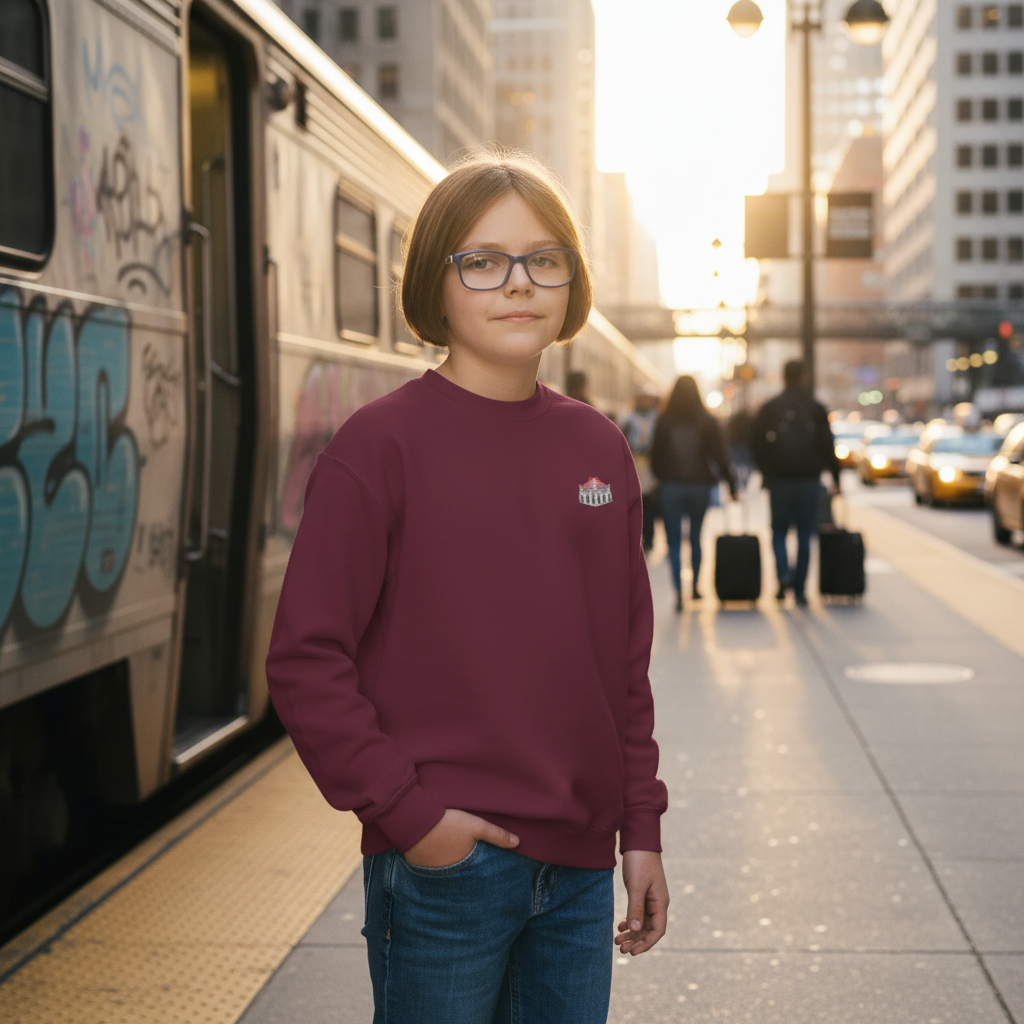 Youth crewneck sweatshirt, cozy black sweatshirt for kids, Hobby Lobby sweatshirts, casual kids’ clothing for school, play, and everyday wear