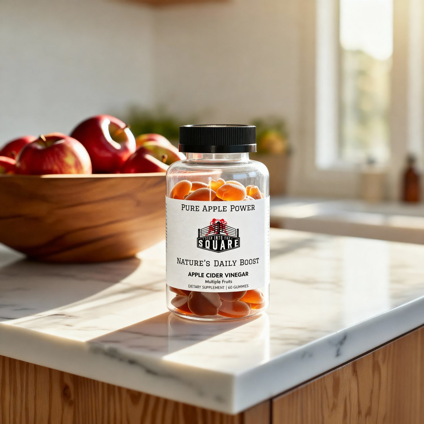 Apple Cider Vinegar Gummies supplement with beet juice, pomegranate, and vitamin B12 for exercise performance support