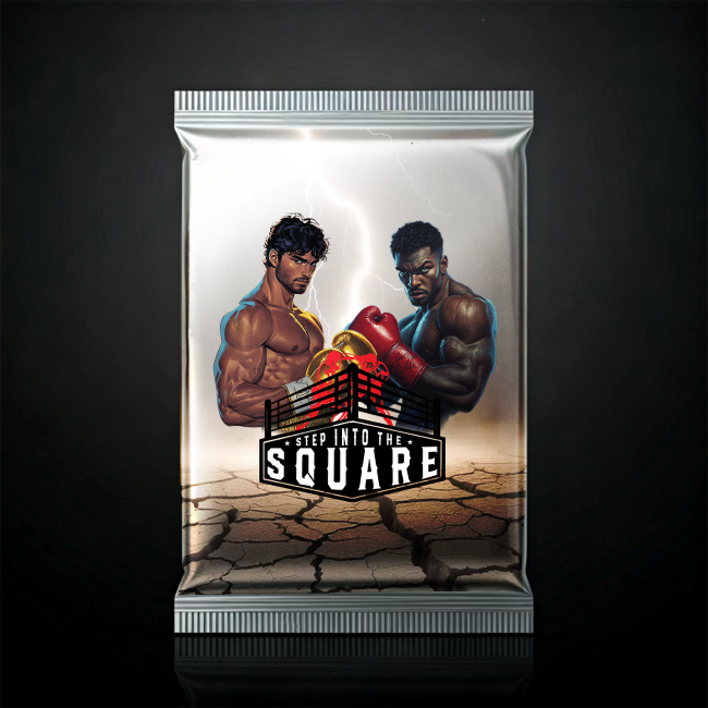 Pack #1 Boxing Card P1-E1-SN-001-105 collectors card featuring a powerful boxing legend design representing strength, discipline, and the intensity of the sport.