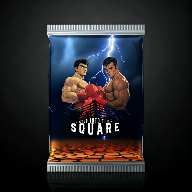 P28-E1-SN-028-105 boxing trading card from Pack #28 featuring striking visuals in a premium collector format