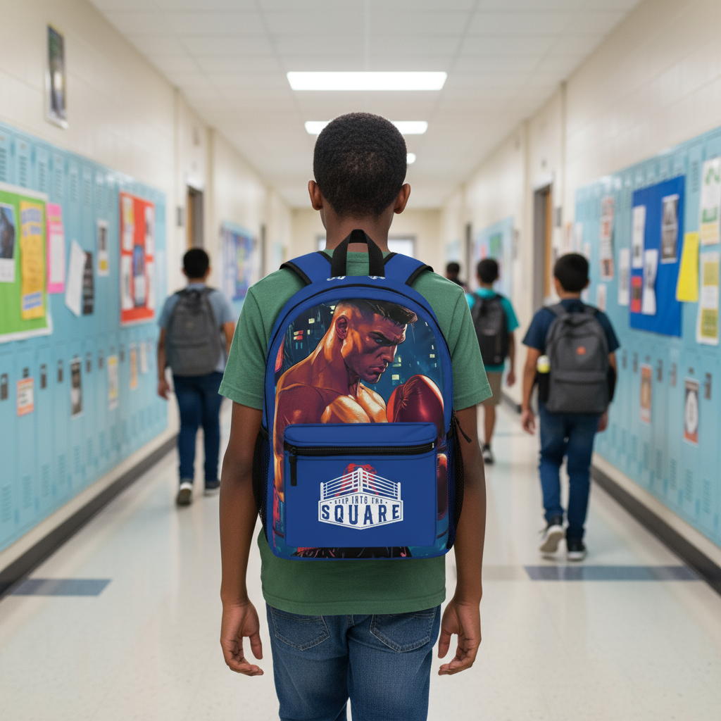 Boxing Themed Kids Backpack with vibrant design and durable construction for school and everyday use