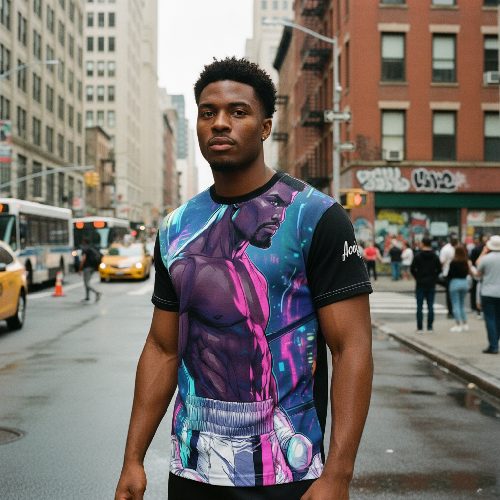 Unisex Cut & Sew Shirt with bold graphic design, comfortable fit, and vibrant colors – perfect for casual wear or festivals