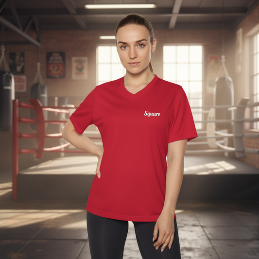 Boxing-Inspired Women's Performance V-Neck T-Shirt, lightweight and breathable V neck t shirts for workouts, running, and active lifestyles
