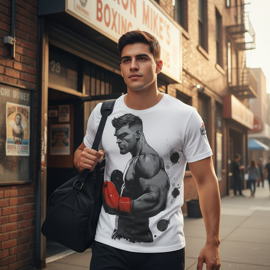 Sports jersey boxing graphic tee sports event apparel for workouts and casual wear