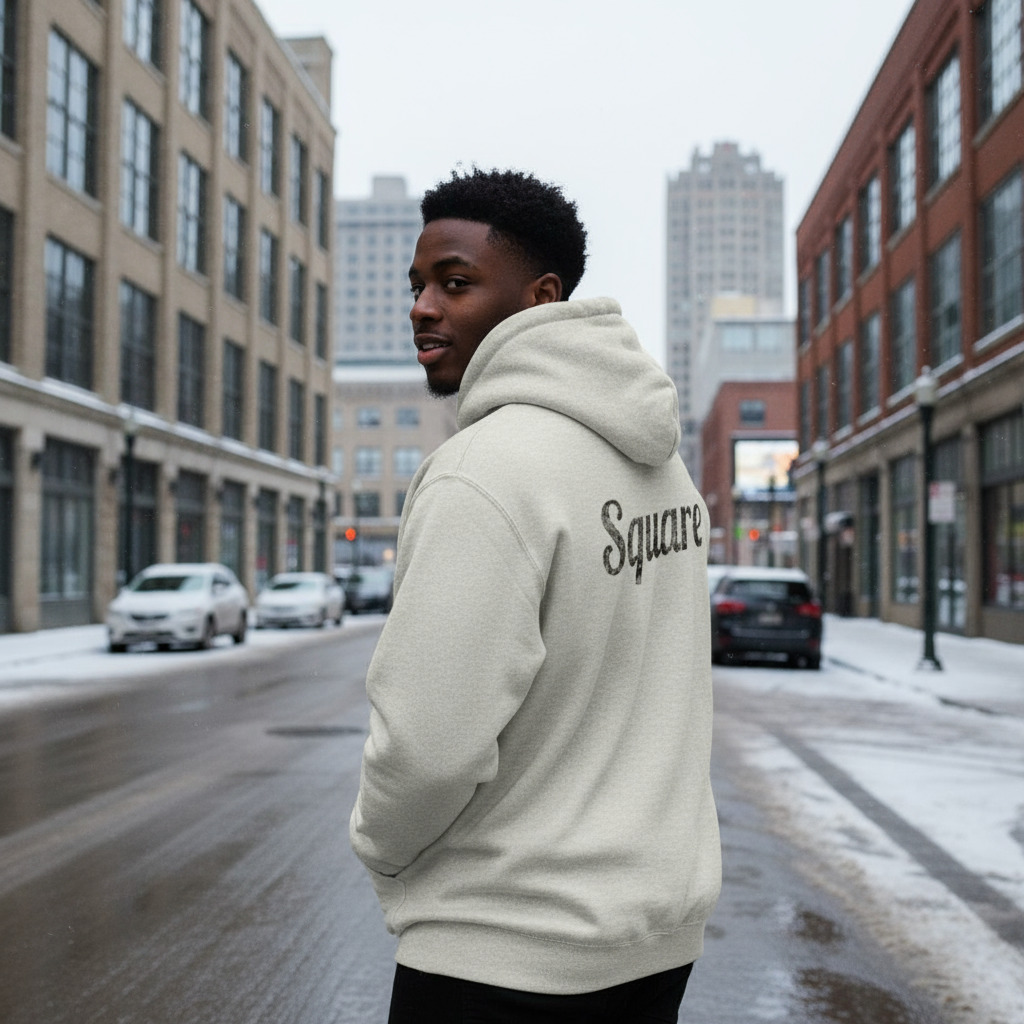 Unisex graphic hoodie in soft fleece, ideal for casual wear with kangaroo pocket and relaxed fit