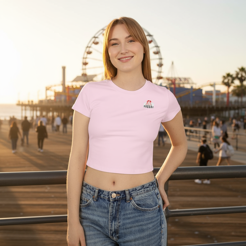 Stylish Women's Baby Tee – cute crop top in organic cotton with vibrant print for casual wear