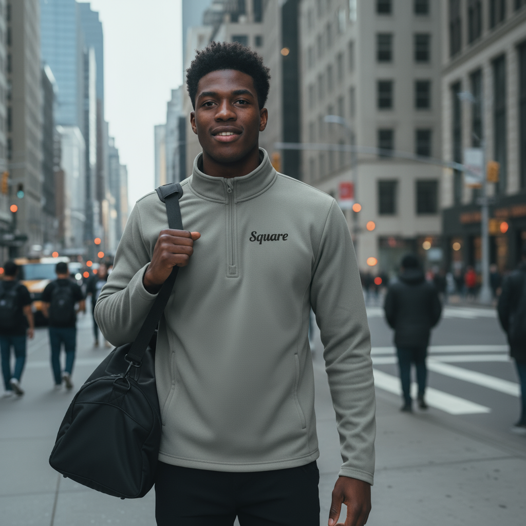 Quarter zip pullover casual fitness wear for workouts, layering, and everyday comfort